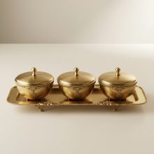 خرید اردو خوری 3 پیاله درب‌دار بنیکو | ست پذیرایی لوکس و درب‌دار برای حفظ تازگی